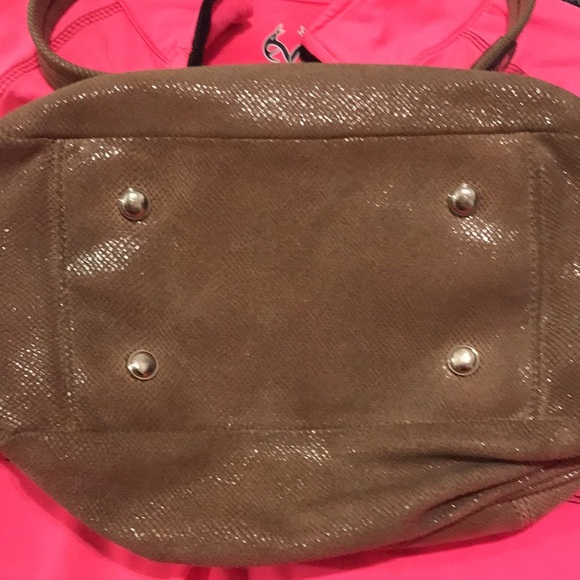 B.MAKOWSKY 3 COMPARTMENT SHOULDER BAG PURSE BROWNISH GREEN GOLDTONE HARDWARE . - Picture 12 of 12